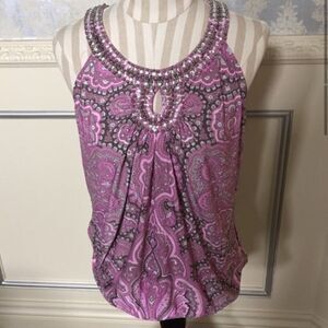 GORGEOUS CRYSTAL Silk Tank w Stretch!